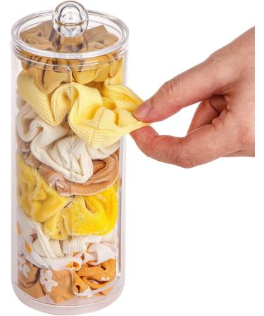 Clear Hair Scrunchie Holder Stand with Lid - 2 Pack | Hair Ties & Accessories Organizer for Teen Girls - FABROK - Buy Online on GoSupps.com