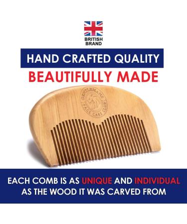 Gentlemans Face Care Club Vegan Friendly Beard Comb - Handmade Wooden Comb for Snag Free Moustache and Beard Care - Pocket Size with FREE Storage Bag - Ideal for Beard Oil or Wax - Buy Online on GoSupps.com