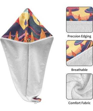 Retro Psychedelic Hair Towel 2 Pack | Super Absorbent Quick Dry Turbans for Women & Girls - Buy Online on GoSupps.com