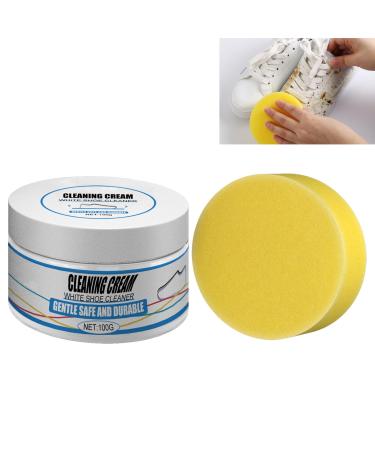 KOAHDE Multifunctional Stain Removal Cream Multi Purpose Cleaning Cream White Shoe Cleaning Cream with Sponge Sneaker White Shoe Cleaner Shoes Multifunctional Cleaning Cream White Shoe Cleaning Cream
