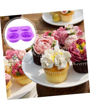MAGICLULU 1pc Handmade Soap Mold Flower Fondant Cake Molds DIY Muffin Tool Silicone Biscuits Rose Candy Cookie Cake Flower Casting Molds Resin Mold Silica Gel Flower Model Purple Round 3X16.6X16.6CM - Buy Online on GoSupps.com
