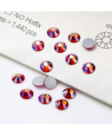 Yantuo Siam Crystal AB Rhinestones 5mm 1440pcs - Flat Back Glass Stones for Nail Art, Tumbler Cups, DIY Crafts - SS20 Light Siam AB - Buy Online on GoSupps.com
