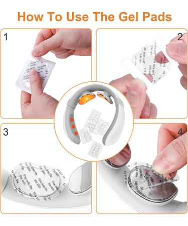 56pc Neck Massager Gel Pads for Pain Relief - Fits ST-304 & More Electric Pulse Massagers - Soft, Comfortable & Portable for Men & Women - White - Buy Online on GoSupps.com