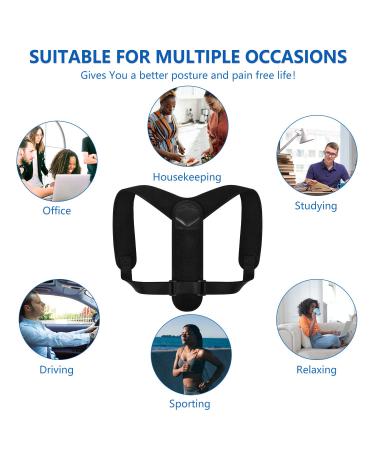 Back Posture Corrector for Men & Women - Adjustable Upper Back Brace for Neck Pain Relief | Comfortable Clavicle Support & Invisible Design - Buy Online on GoSupps.com