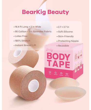 Breast Lift Tape for A-E Cup | Waterproof & Sweatproof | Push Up & Breathable | Includes Silicone Covers - Buy Online on GoSupps.com