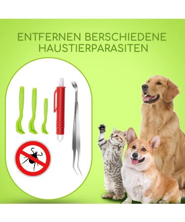 Nobleza - 5 Pcs Tick Remover Tools for Dog Painlessly Set of 3 Tick Hook and 2 Tick Tweezers for Cat and Horse - Buy Online on GoSupps.com