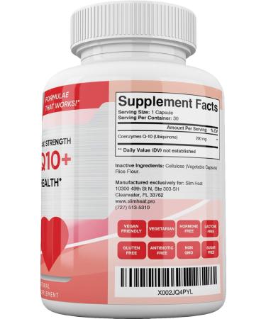 CoQ10 200mg - Fast Absorption Formula for Women and Men - Supports Healthy Heart - All Natural Coenzyme Q10 Supplement - Non GMO Made in USA - 30 Day Supply - Buy Online on GoSupps.com