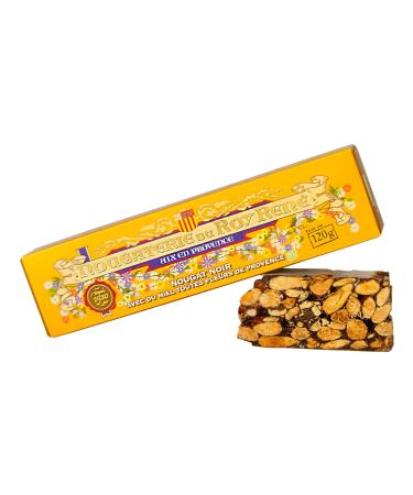 NOUGATERIE DU ROY RENÉ Fine Grocery - Dark Nougat with all-flower honey from Provence, 120g case.
