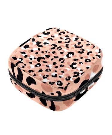 Sanitary Napkin Storage Bag Portable Period Bag for Women Teen Girls Pink Leopard Print Menstrual Cup Pouch Nursing Pad Holder (Multicolor) Color 2