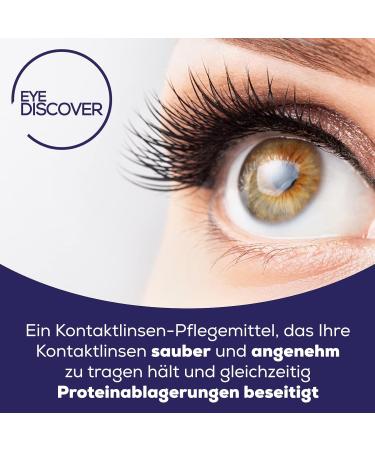 Eye Discover Contact Lens Solution - Disinfect Clean & Moisturize | 3 x 360ml Bottles + 2 Lens Cases - Buy Online on GoSupps.com