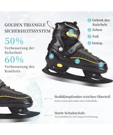 Adjustable Ice Skates for All - Stainless Steel Ice Skating Shoes with Quick Lace-Up & Push-Lock Buckle | Unisex Sizes (42-45) - Buy Online on GoSupps.com