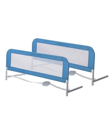 Dream On Me Adjustable Mesh Bed Rail in Blue, Two Height Levels, Breathable and Durable Fabric, Lightweight and Portable Bed Rail for Toddlers, Double Pack
