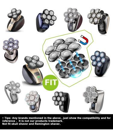 Universal Magnetic 7 Blades Head Shaver Replacement Heads | Compatible with Freedom Eagle & Mainstream Brands - High-Quality Silver Blades for a Perfect Shave - Buy Online on GoSupps.com