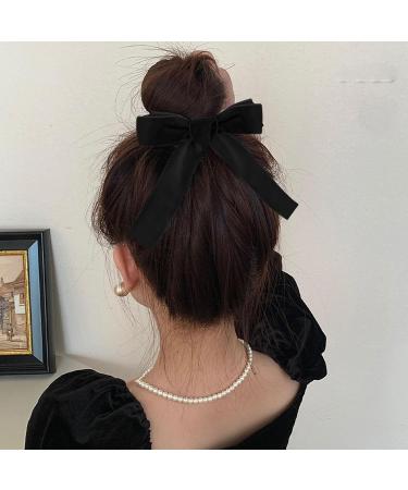 GWAWG 3PCS Bowknot Hair Clips - Elegant Black Loop Clips with Satin Bows for Women & Girls | Perfect French Hair Clipping - Buy Online on GoSupps.com