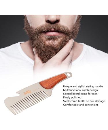 Stainless Steel Hair & Beard Comb - Multipurpose Sandalwood Pocket Moustache Comb for Grooming - Buy Online on GoSupps.com