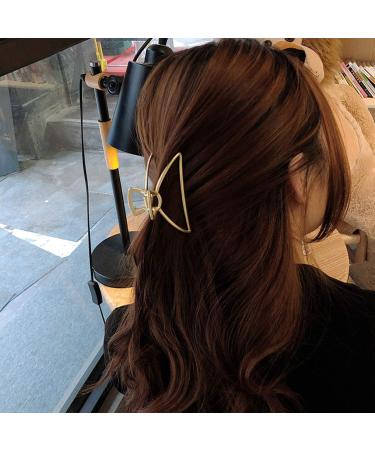 Textention Metal Hair Clips 2 Pack for Thick Hair - Gold + Silver Half Bun Barrette Jaw Clamp for Women/Girls - Buy Online on GoSupps.com