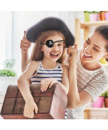 Adjustable Black Pirate Eye Patches for Kids & Adults - Comfortable Skull Blindfolds for Pirate Costumes - Buy Online on GoSupps.com