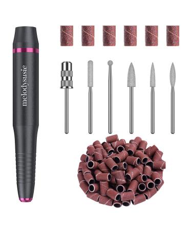MelodySusie Electric Nail Drill Kit, Portable Electric Nail File Set for Acrylic Gel Nails, Professional Nail Drill Machine Efile Manicure Pedicure Tools with Nail Drill Bits for Home Salon Use, Grey Gray