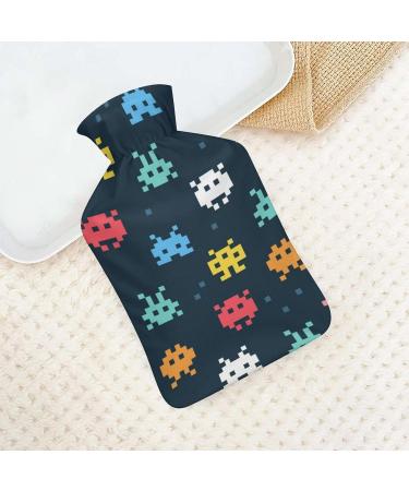 Colorful Pattern Hot Water Bottle with Lid | Rubber Pain Relief & Foot Warmer | Ideal for Hot & Cold Therapy - Buy Online on GoSupps.com