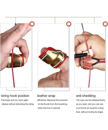 Nofaner Leather Archery Thumb and Finger Protector Guard for Traditional Bow Shooting - Red - Buy Online on GoSupps.com