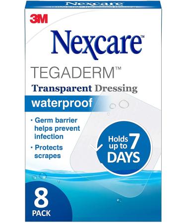 3M Nexcare Tegaderm Transparent Dressing 8ct - Waterproof, Size 2 3/8x2 3/4 - Buy Online on GoSupps.com