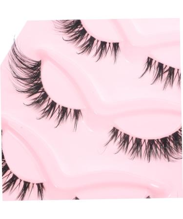 Beatifufu 5 Pairs False Lashes Fake Eyelashes Eye Lash Extension Eyes Lashes Eyelashes Natural Look Makeup Lash False Eyelash Strip Lash Strips Set Transparent Stem Artificial Fiber - Buy Online on GoSupps.com