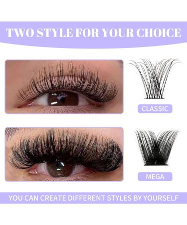 D Curl Cluster Lashes 0.07mm 12-16mm C4+ZW Mixed DIY Lash Extensions | Reusable Soft Wispy Individual Clusters | RR-12-16mm Classic/Mega-0.07D - Buy Online on GoSupps.com