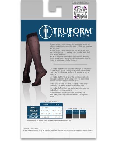 Truform Sheer Compression Stockings for Women - 15-20 mmHg Knee High Length Dot Pattern Nude Small (2 Pairs) - International Shipping Available - Buy Online on GoSupps.com