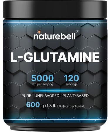 NatureBell L-Glutamine Powder Gut Health | 600 Grams, 5000mg Per Serving, 100% Pure -Unflavored -Vegan Glutamine Powder for Post Workout Recovery, Immune Support -120 Servings - Buy Online on GoSupps.com