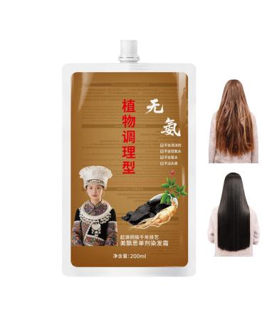 Shampooing colorant naturel pour femme - Cr me douce et sans danger pour femmes hommes adultes d butants utilisation quotidienne Noir naturel