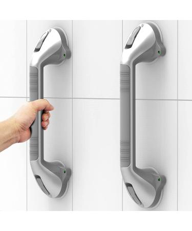 AquaChase 2-Pack 17 Suction Shower Grab Bar with Indicators  Tool-Free Installation  Steady Handle for Balance Assist for Bathtub  Toilet  Bathroom  Dual Tone  Silver/Grey 17in  Pack of 2 Gray - Buy Online on GoSupps.com