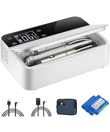 Insulin Cooler Travel Case Portable Drug Reefer Mini Medicine Refrigerated Box Car Refrigerator 2-8 Small Refrigerator USB Charging For Keeping Diabetes Drug Cooler About 8-10 Hour 2 batter 2 batteries