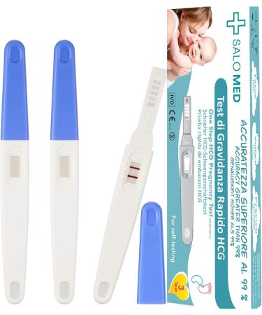 SALO MED HCG Pregnancy Test - 3 Ultra-Sensitive Tests - 99% Accuracy Safe & Easy to Use - Buy Online on GoSupps.com