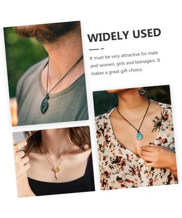 Oatipho Obsidian Necklace with Safety Buckle | Portable Crystal Pendant for Festivals | Unique 3x3x1cm Accessories - Buy Online on GoSupps.com