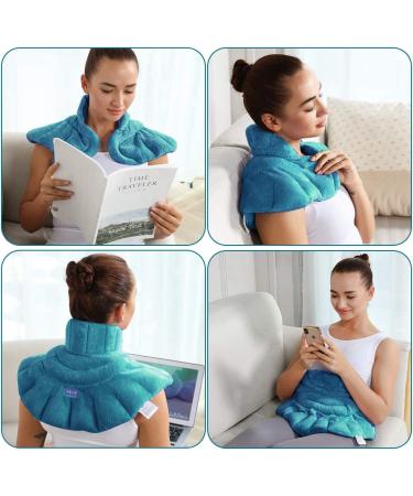 REVIX Heated Neck Wrap - Microwave Heating Pad for Neck and Shoulders - Peacock Blue - Buy Online on GoSupps.com