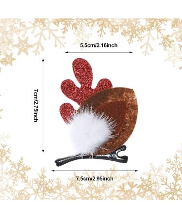WLLHYF 4PCS Christmas Reindeer Antler Hair Clips with Pom Balls - Festive Party Cosplay Hair Accessories for Girls and Women - Buy Online on GoSupps.com