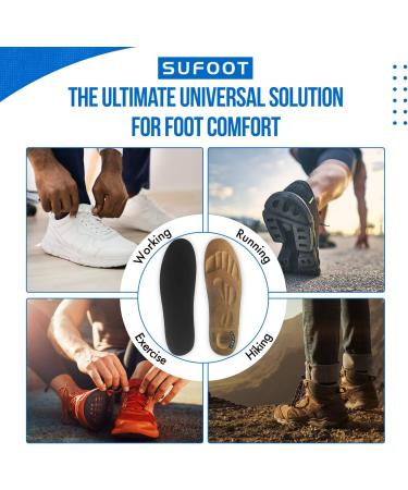 Sufoot Genuine Leather 3D Reflex Orthotic Insoles - Breathable Memory Foam Arch Support & Metatarsal Cushion for Women (EU38/UK5/US7/AU7 - Buy Online on GoSupps.com