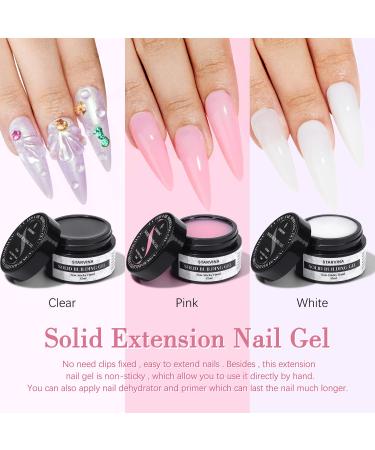 STARVINA 5-in-1 Solid Builder Gel Nail Kit - Pink, White, Clear | Non-Stick Gel for Acrylic Nails | UV Lamp Required for Nail Extension, Carving, 3D Art - Buy Online on GoSupps.com