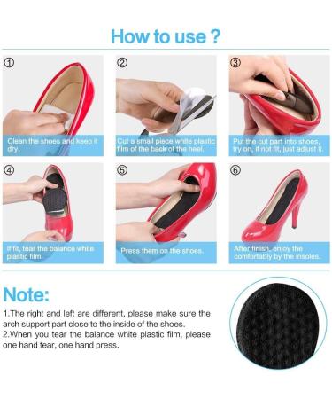 3/4 Arch Support Gel Insoles for High Heels - Non-Slip Silicone Cushion Inserts for Women's Shoes - Buy Online on GoSupps.com