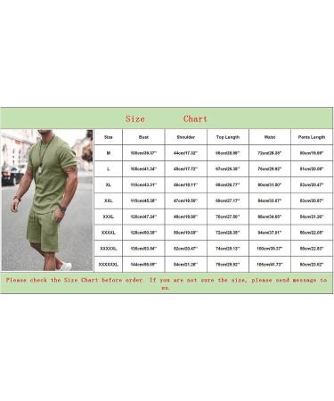 DAZLOR Men's Summer Two Piece Outfit Set - Crew Neck Short Sleeve Tee Shirt and Sport Shorts Tracksuit | Fashionable and Casual - A-green 5X-Large - Buy Online on GoSupps.com