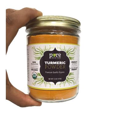 Organic Turmeric Powder Spice 8.5 oz - Glass Jar, 7.5 oz - Freshly Packed (1 Pack) - Buy Online on GoSupps.com