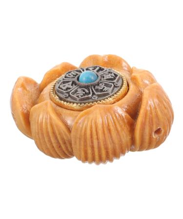 Gatuida Auto-decor Hand exercise plate player wooden statues home carvings Buddha jeweling trailer wood carved figure massage ball desk sandal wood small lotos office 3.2x2.7cm As shown