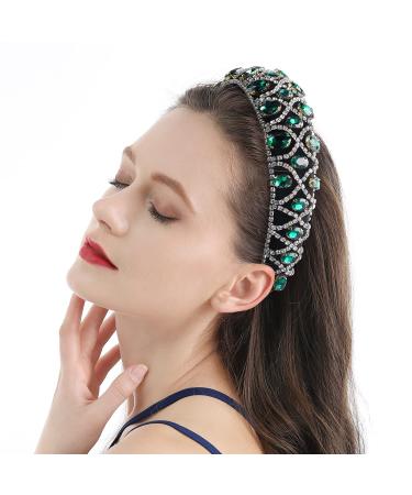 QIANXUAN Crystal Rhinestone Headband for Women | White Pearl Girls Headband | Handmade Velvet Jewelry Hairband with Pearly Flower Design - Buy Online on GoSupps.com