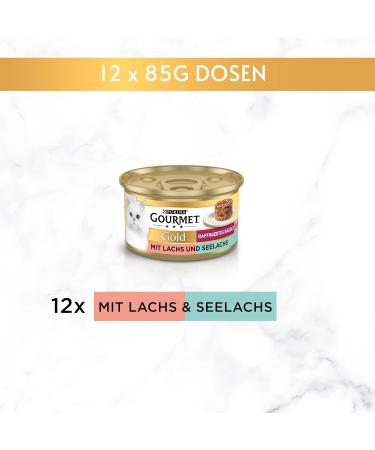 Buy Gourmet Gold Refined Ragout Duetto Wet Cat Food - Salmon & Pollock 12-Pack (12 x 85g) | Premium International Shipping - Buy Online on GoSupps.com