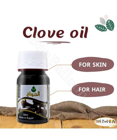 Elhawag Clove Oil Natural Cold Pressed El Hawag Pure Fresh Egyptian Al Hawaj Premium Arab Perfect Arabic No Gmo Kosher Halal (1 Pack 1.01 oz / 30 ml)  - Buy Online on GoSupps.com