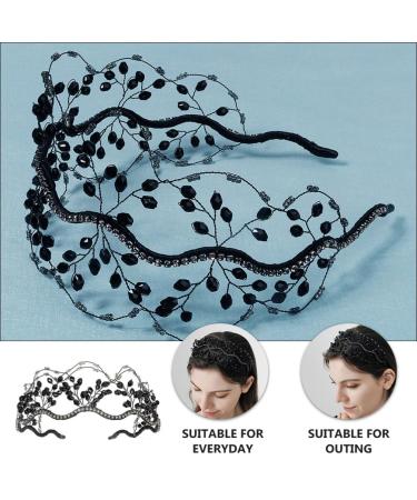 Beaupretty Crystal Wedding Headband - Black Rhinestone Tiara for Bride & Bridesmaids - Buy Online on GoSupps.com