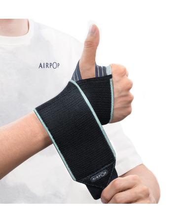 AIRPOP Wrist Wraps (2 Pack), FLEX Wrist Brace with Thumb Support (2022 Jun Upgraded), Wrist Compression Straps for Workouts, Gymnastics, Weightlifting, Men, Women, Fit Left and Right Hands Blue