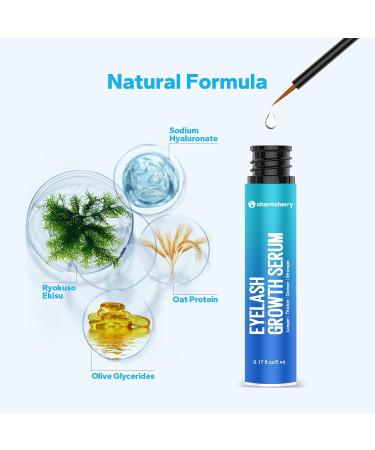 Eyelash Growth Serum - Fuller & Longer Lashes | Premium Lash Serum for Eyelash Extensions & Brows (0.17 oz - Buy Online on GoSupps.com