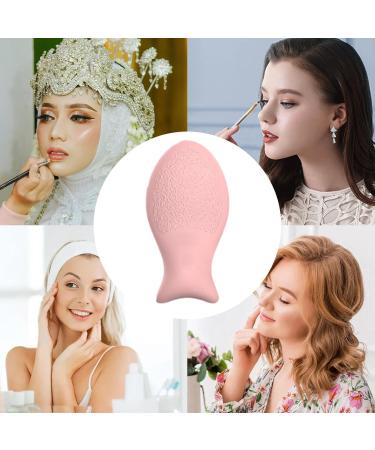 Foundation Powder Puff | Silicone Reusable Facial Puff Pad Cosmetic Foundation Blender Puff Beauty Puff Pads for Women Girls Dating Daily Life123/200) Small fish puff (pink) - Buy Online on GoSupps.com