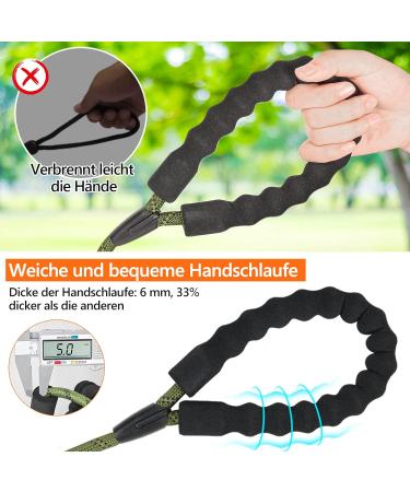 X XBen 30m Thick Dog Leash - Comfortable Padded Handle & Lockable Carabiner for Medium to Large Dogs - Perfect Training Line - Dark Green - Buy Online on GoSupps.com
